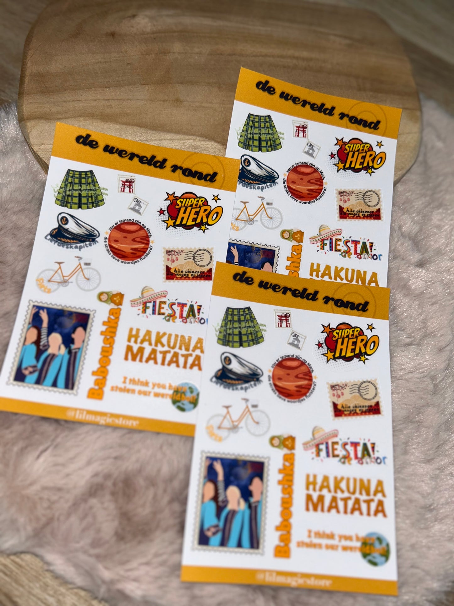 De Wereld Rond Sticker-Sheet || K3 Originals x Lil Magic Store Collectie