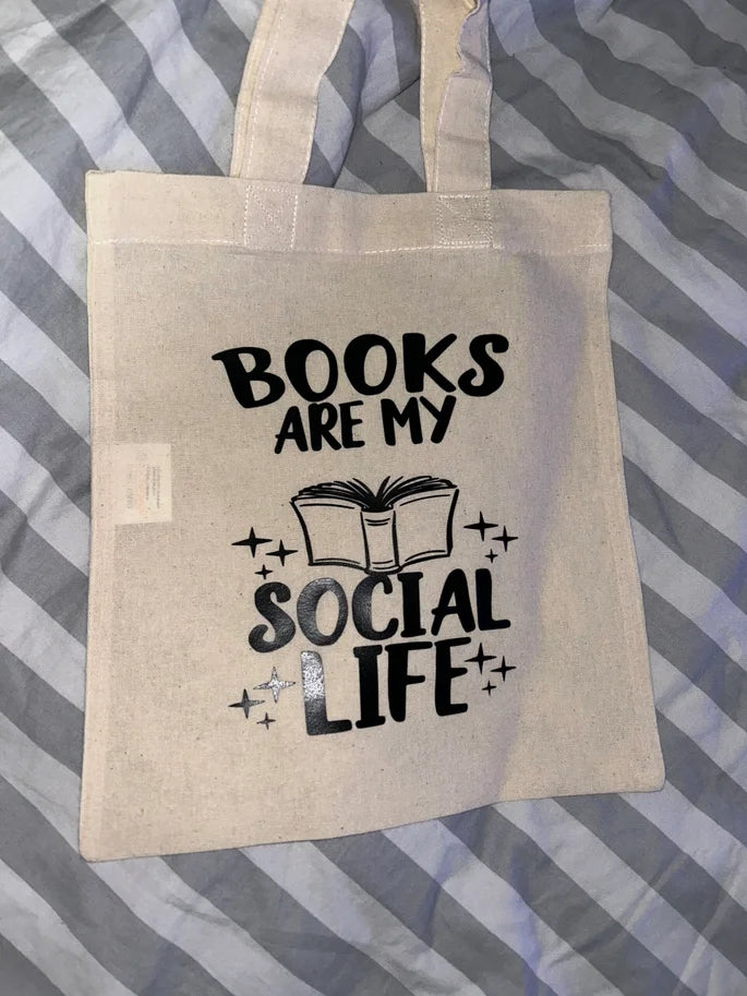 Books Are My Social Life Booksleeve || Mini Totebag