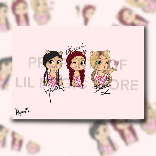 De 3 Biggetjes - Mini art print