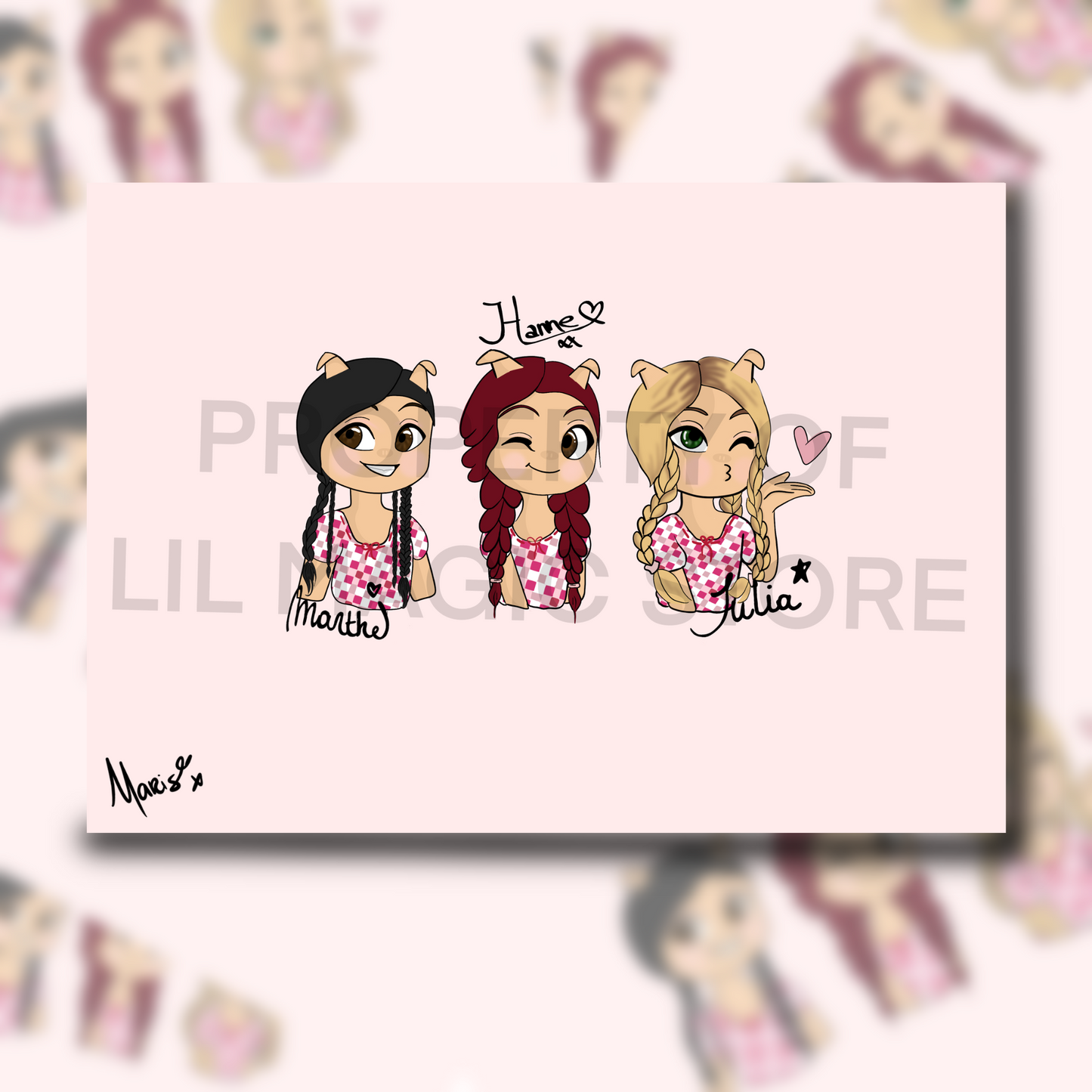 De 3 Biggetjes - Mini art print