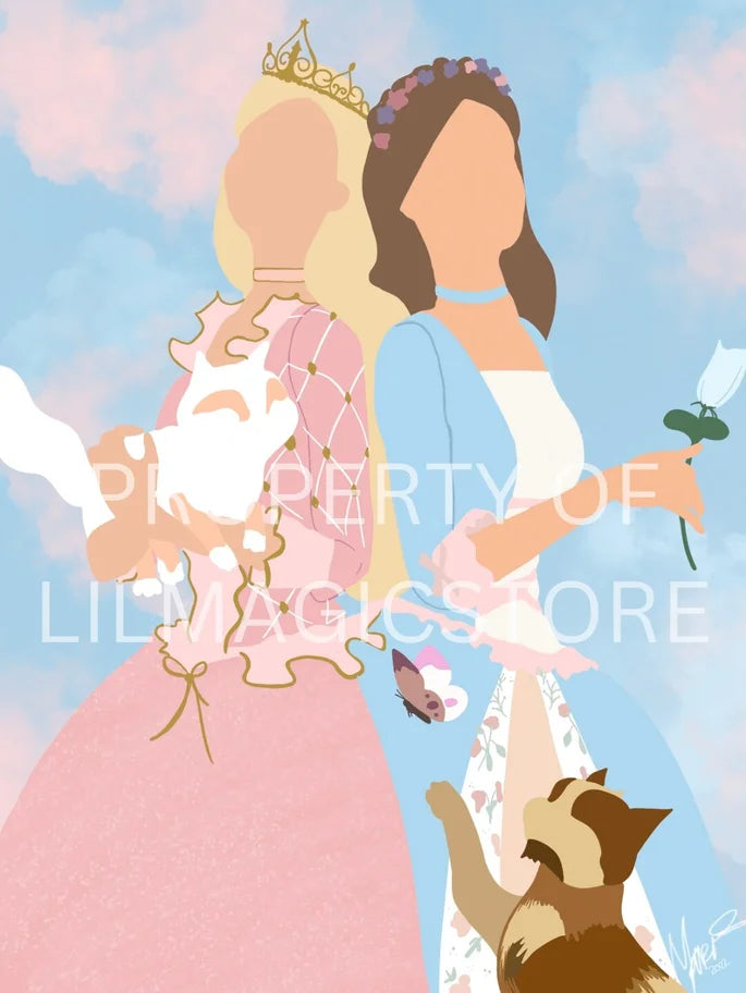 Barbie as the Princess and the Pauper Mini Print || Anneliese & Erika Print