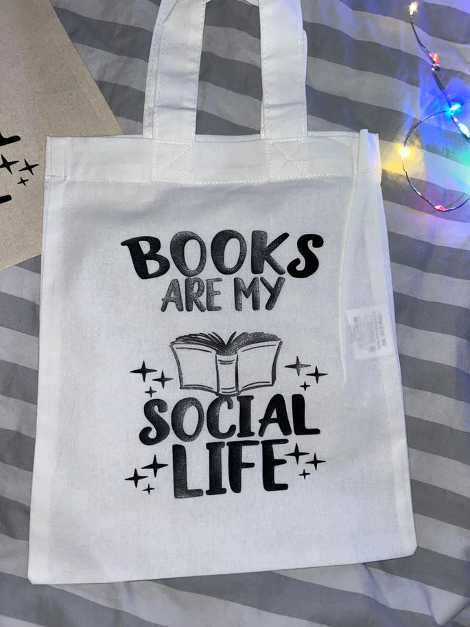 Books Are My Social Life Booksleeve || Mini Totebag