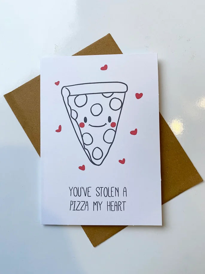 You've Stolen a Pizza My Heart Valentines Card || Valentines Cards