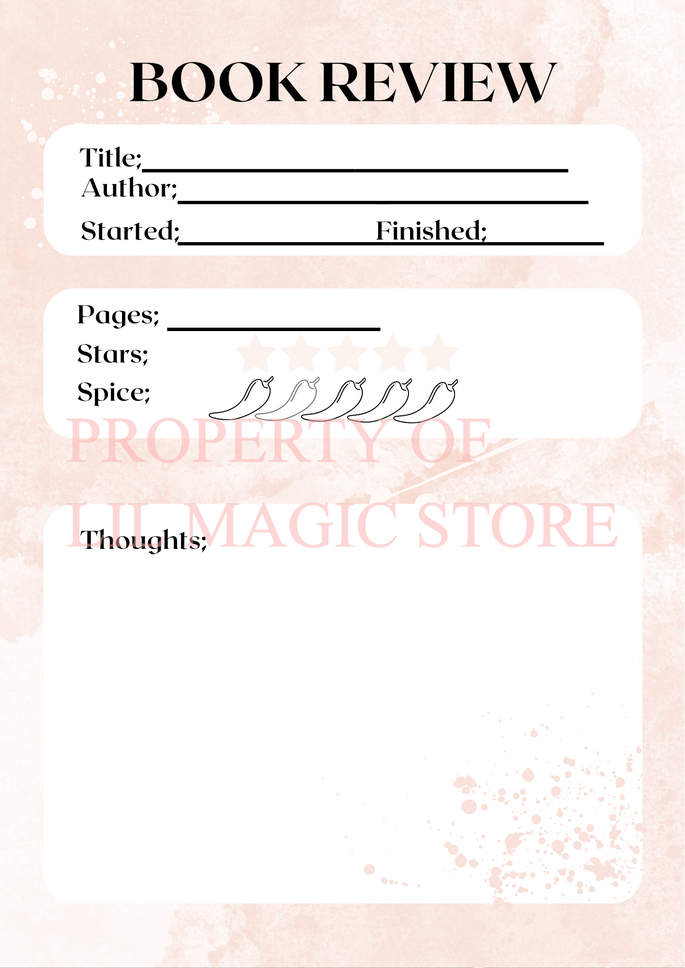 Book Review Notepad || Pink Splatter
