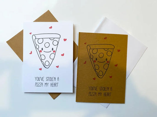 You've Stolen a Pizza My Heart Valentines Card || Valentines Cards
