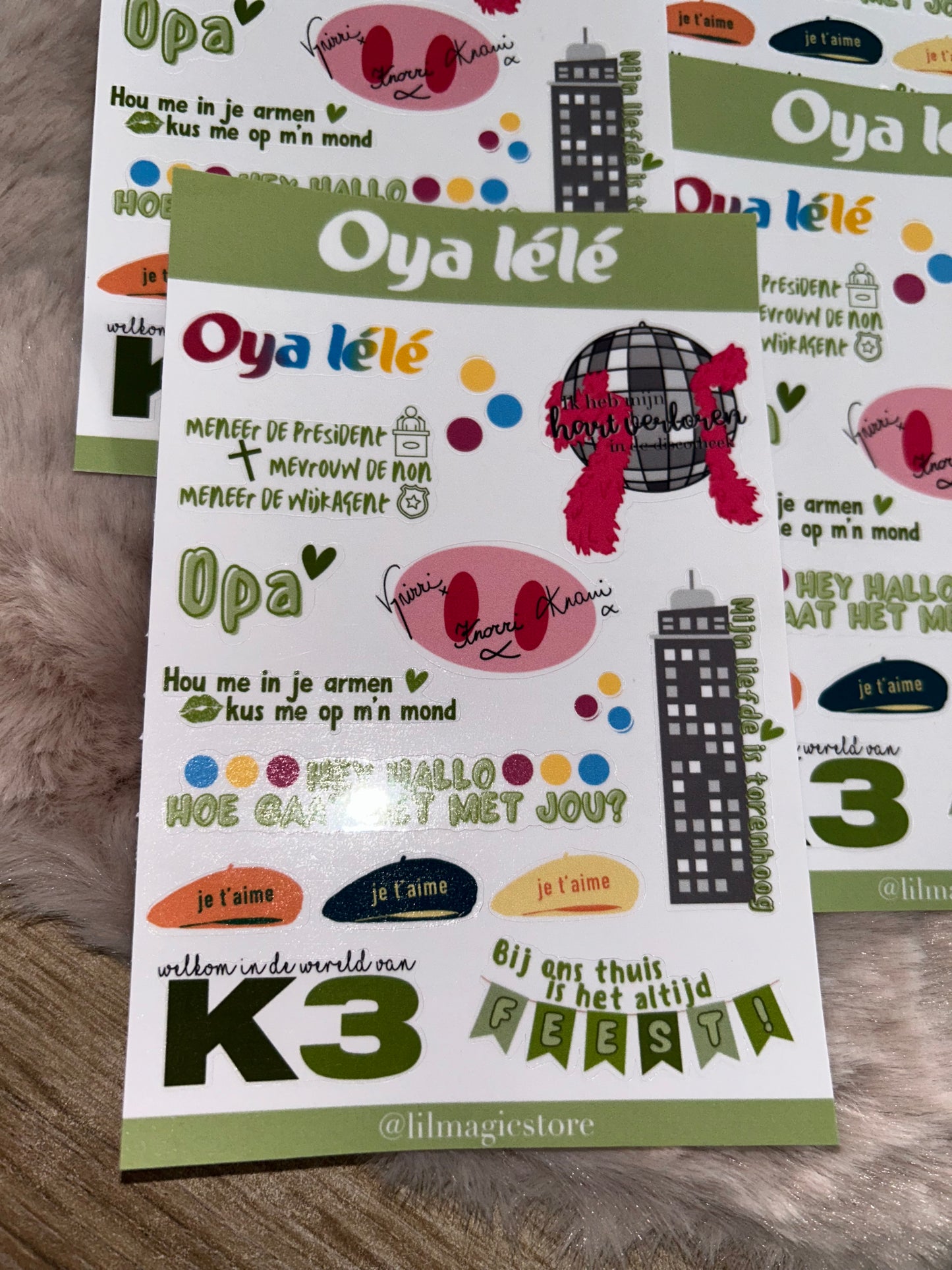 Oya Lele Sticker-Sheet || K3 Originals x Lil Magic Store Collectie
