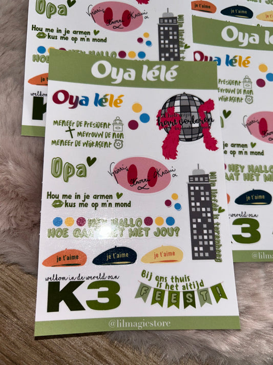 Oya Lele Sticker-Sheet || K3 Originals x Lil Magic Store Collectie