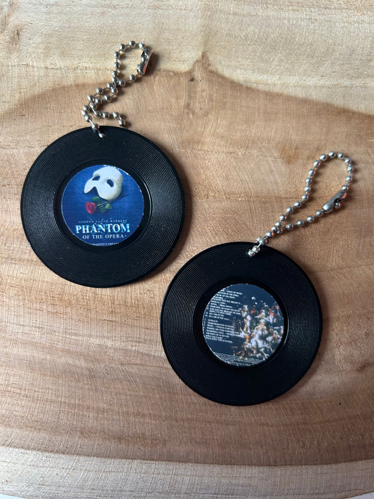 The Phantom of the Opera || Vinyl Record Keychain