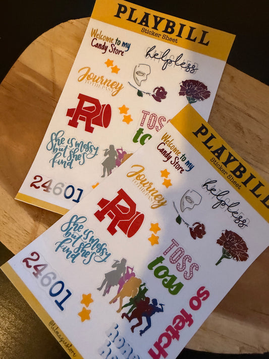 Playbill - The Musicals || Sticker Sheet