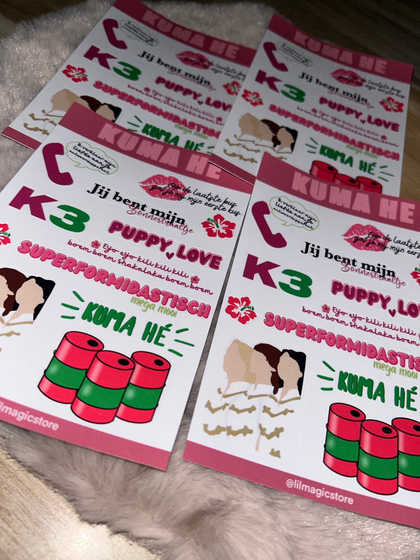 Kuma He Sticker-Sheet || K3 Originals x Lil Magic Store Collectie