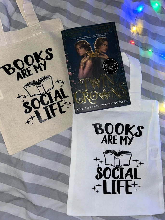 Books Are My Social Life Booksleeve || Mini Totebag