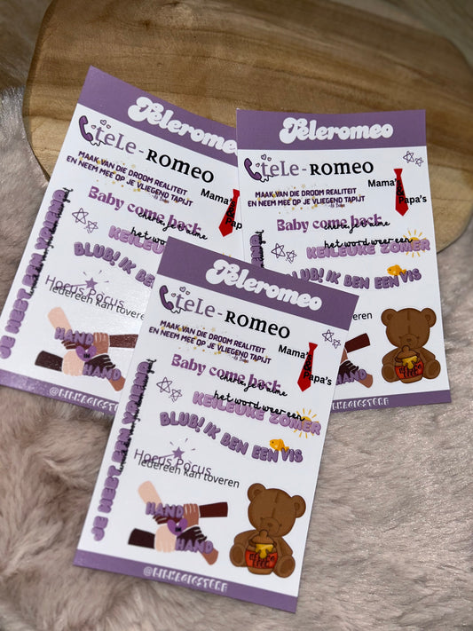 Teleromeo Sticker-Sheet || K3 Originals x Lil Magic Store Collectie