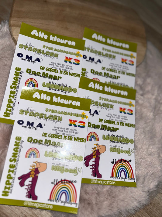 Alle Kleuren Sticker-Sheet || K3 Originals x Lil Magic Store Collectie