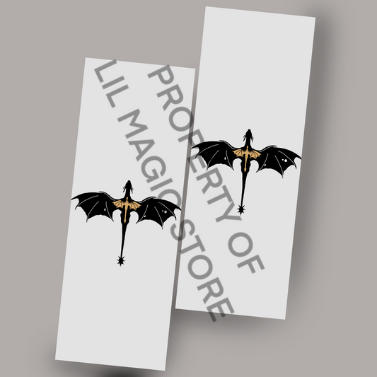 Fourth Wing Bookmark || Silver with Dragon
