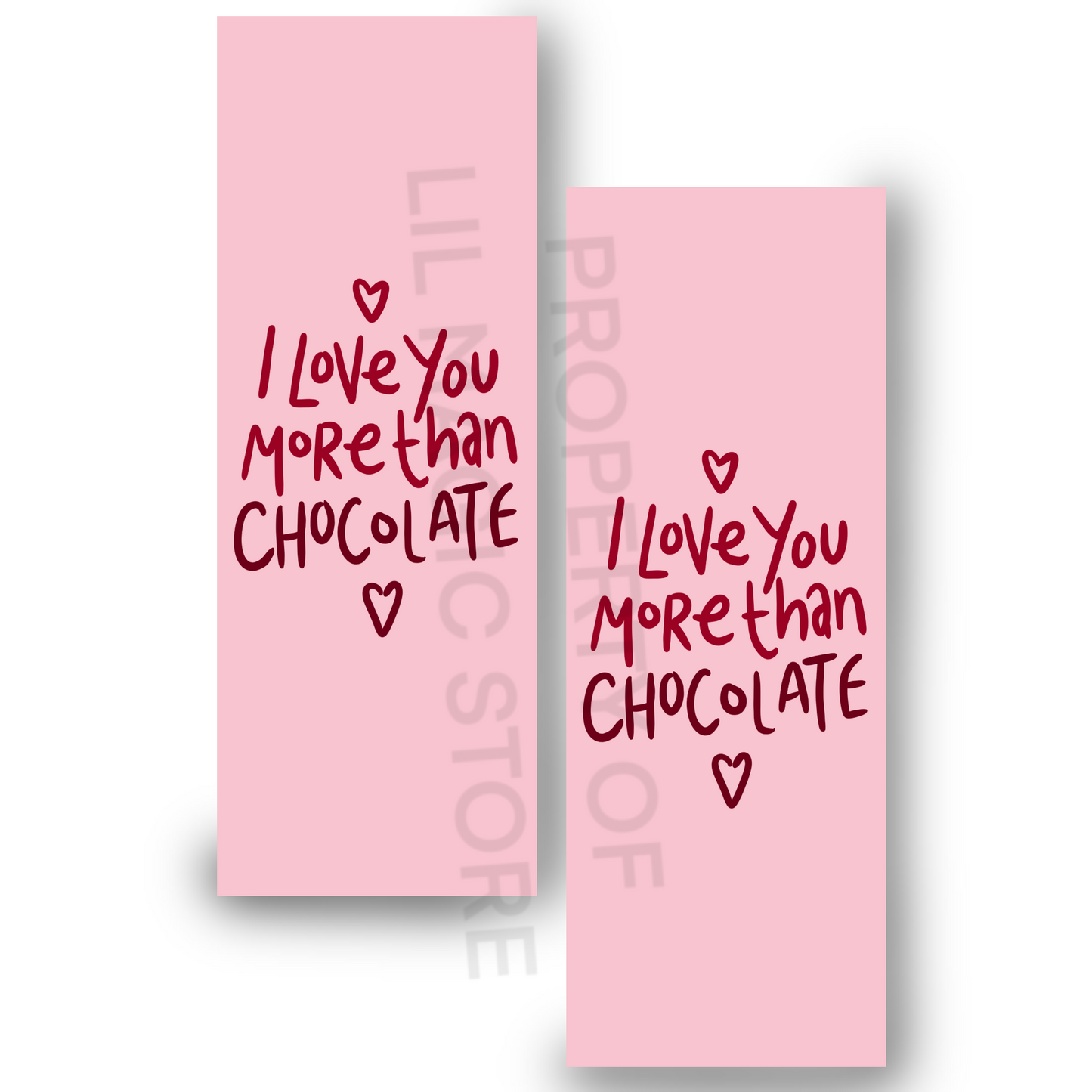 Valentine's Bookmark || I Love You More than Chocolate