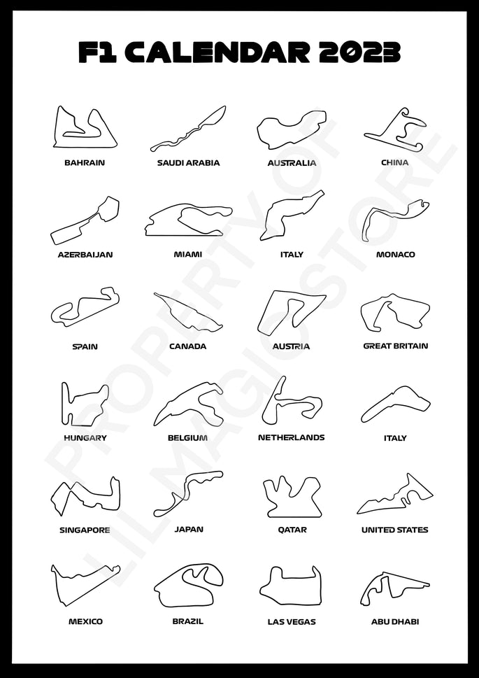 Formula 1 Poster || 2023 grid Poster || Framed